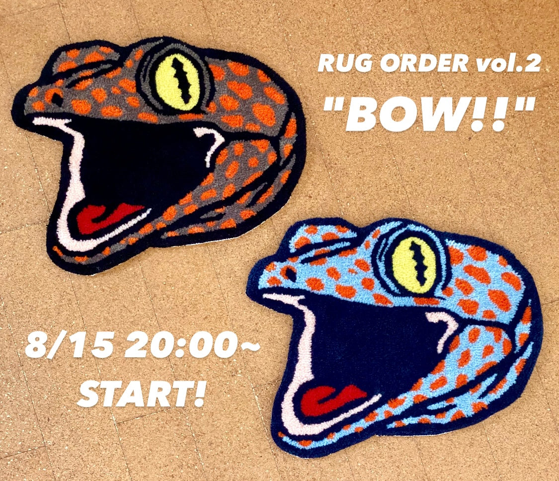 【受注制作/REPTILE RUGS】 BOW!! トッケイヤモリ(ColorA)