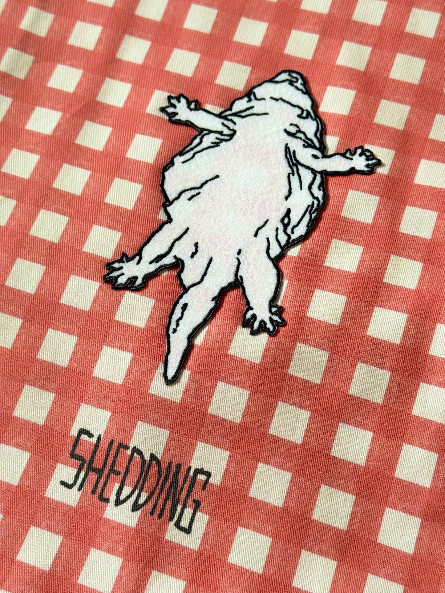 ”SHEDDING” 刺繍ワッペントートバッグ