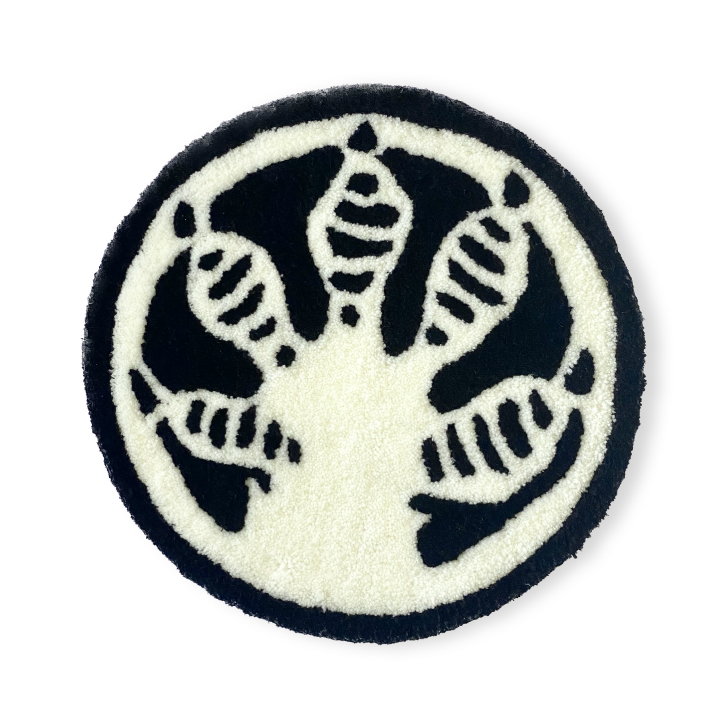 【受注制作/REPTILE RUGS】Gecko Stamp rug/BlackWhite