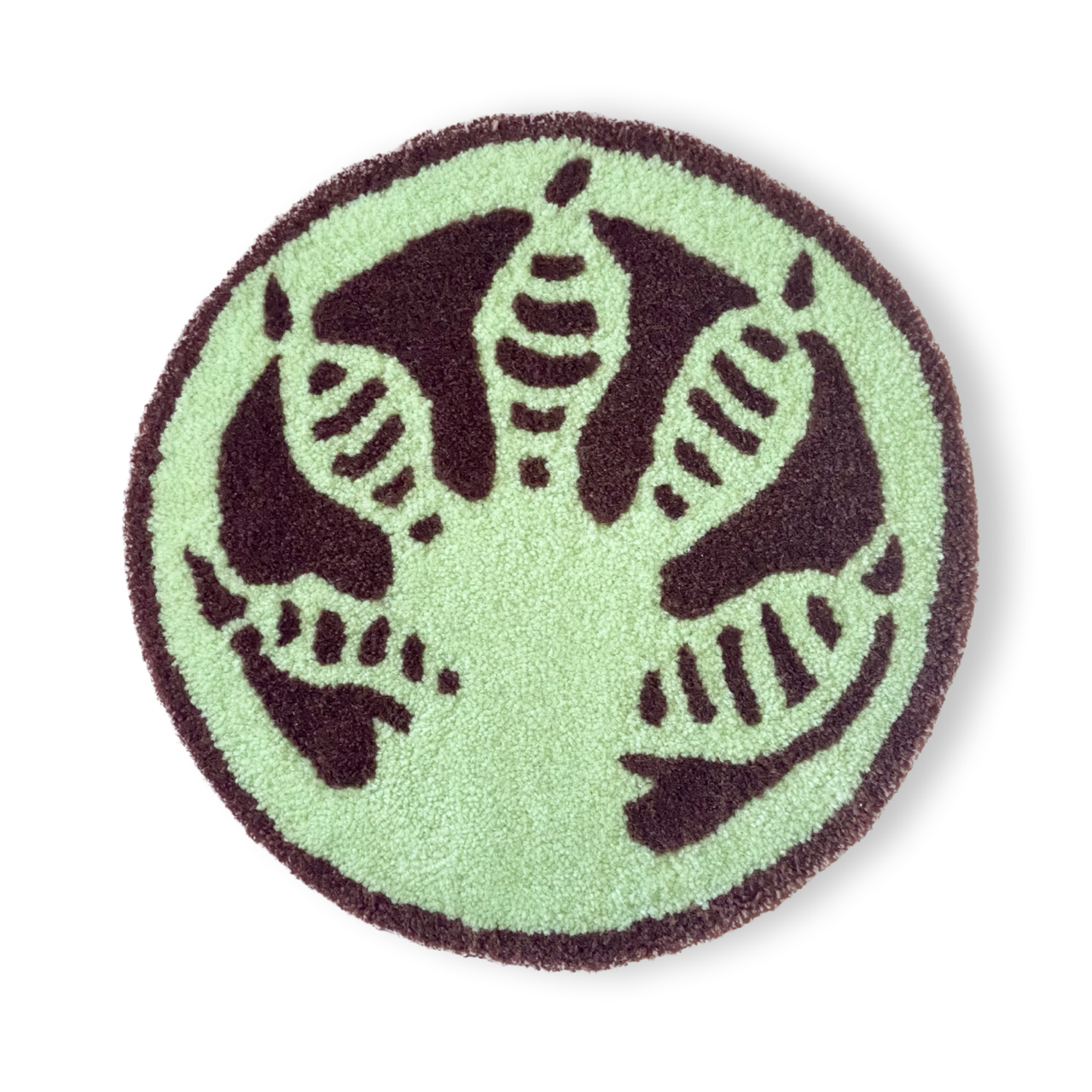 【受注制作/REPTILE RUGS】Gecko Stamp rug/BrownMint