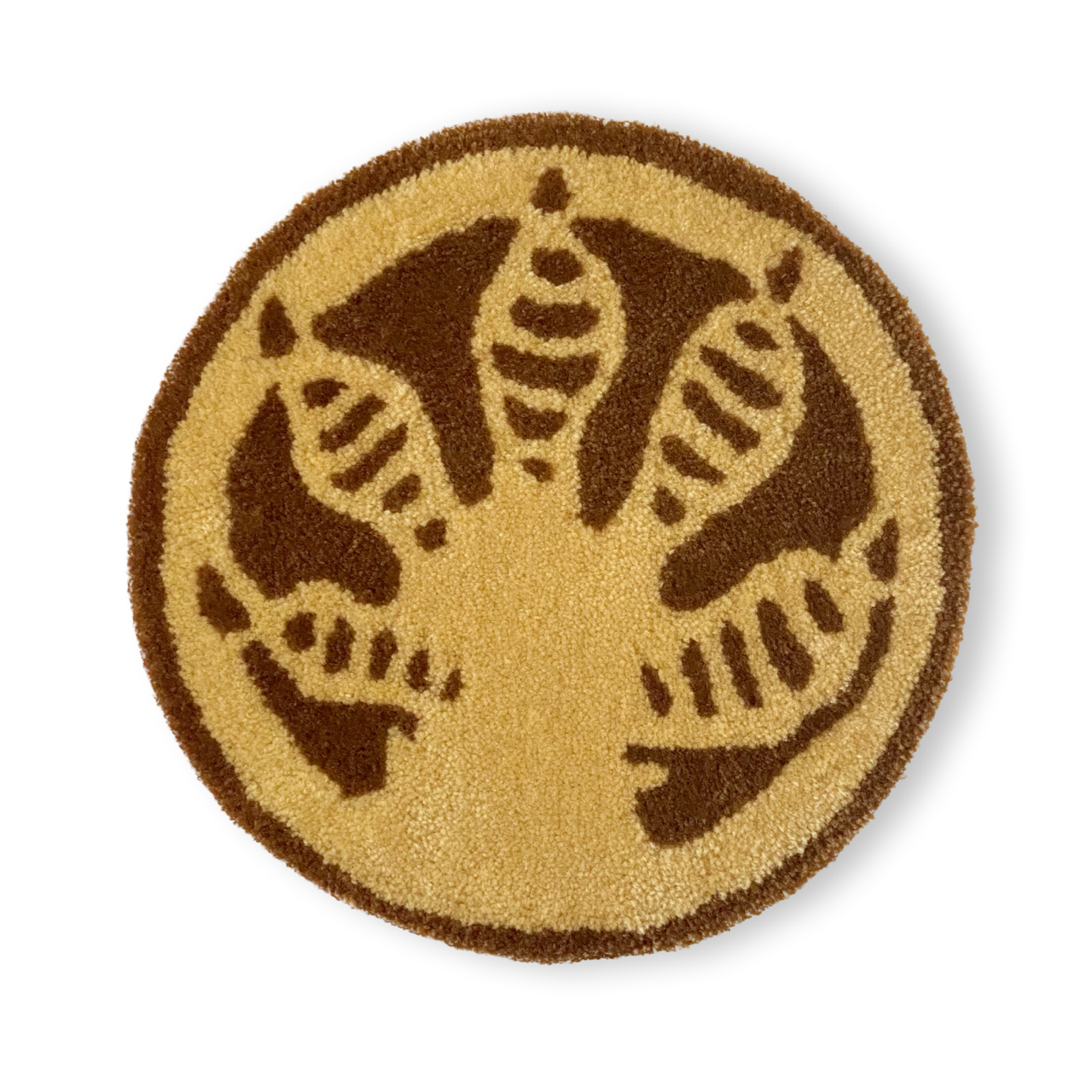 【受注制作/REPTILE RUGS】Gecko Stamp rug/BrownOcher