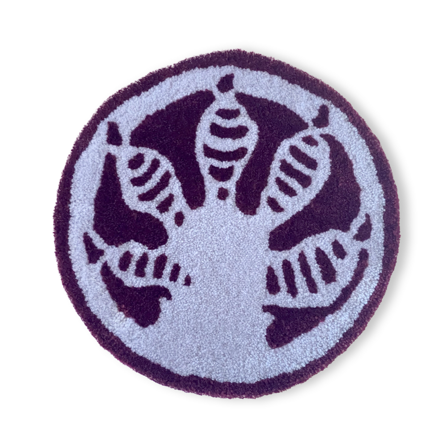 【受注制作／REPTILE RUGS】Gecko Stamp rug／BurgundyGray