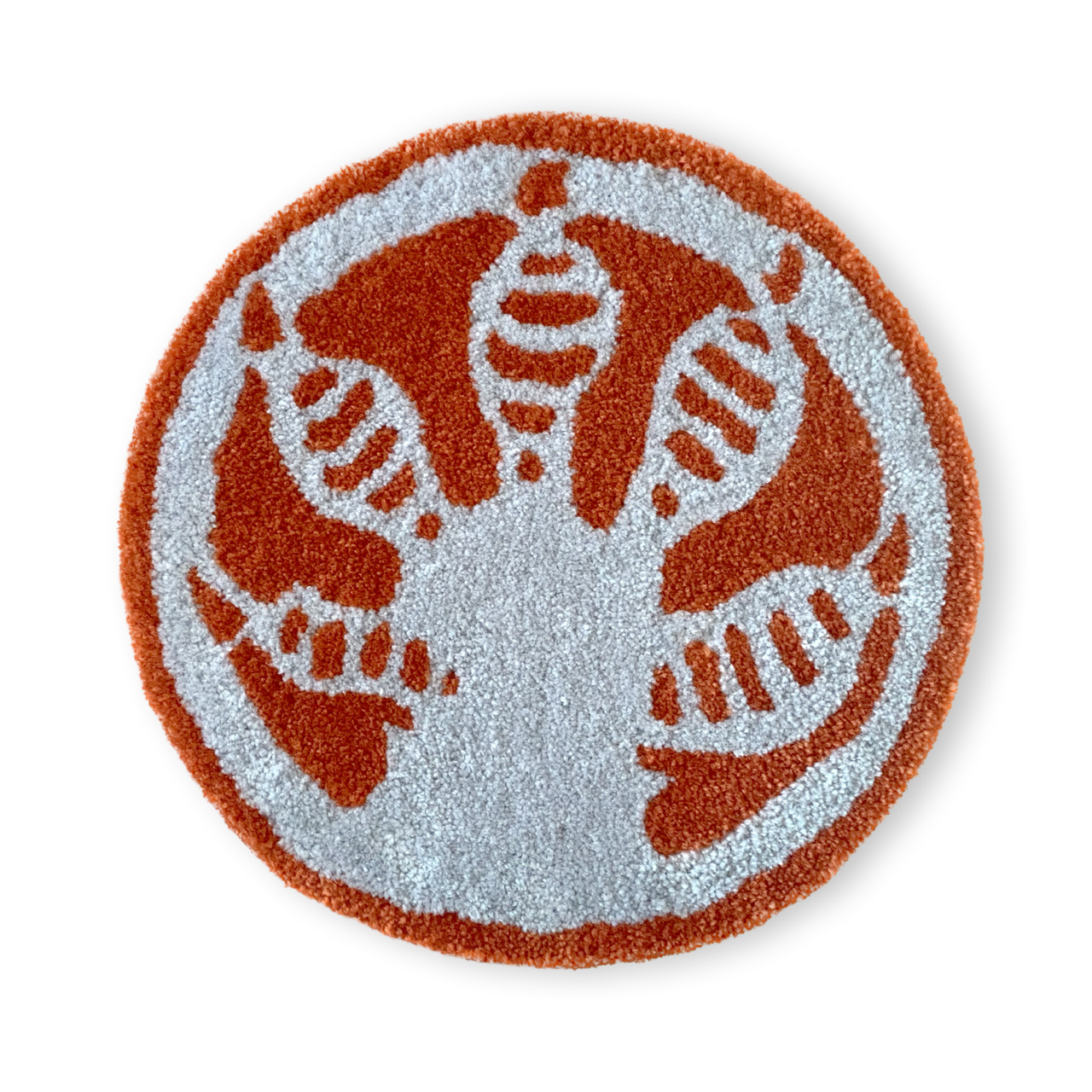 【受注制作／REPTILE RUGS】Gecko Stamp rug／OrangeGrey