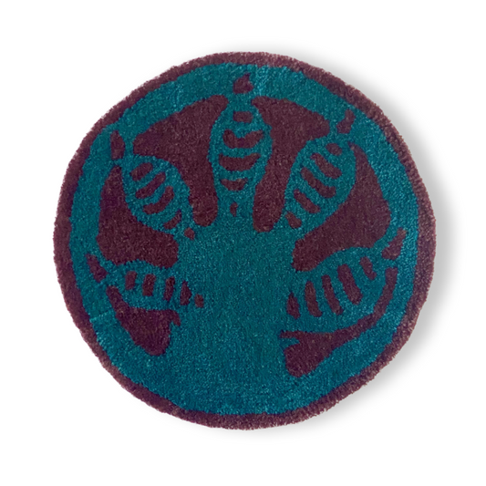 【REPTILE RUGS】Gecko Stamp chair rug／BrownTurquoise